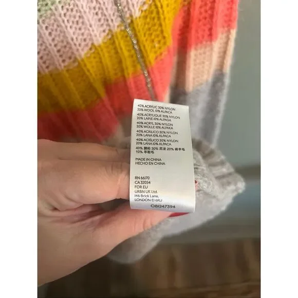 Anthropologie Colleen Gray Multi Pullover Sweater Size Medium Z105-14 - Picture 8 of 8